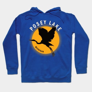 Posey Lake in Michigan Heron Sunrise Hoodie